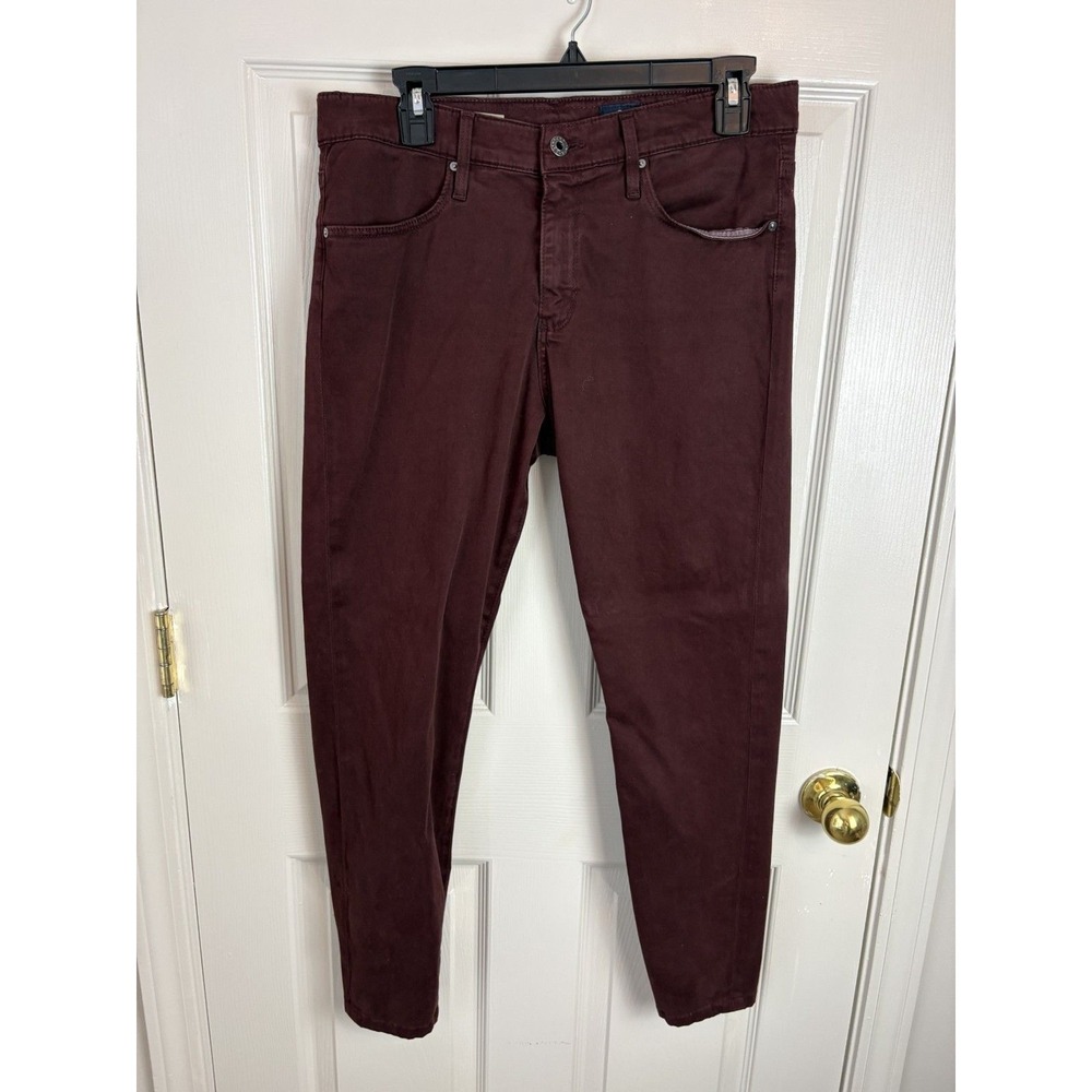 AG Adriano Goldschmied Farrah Skinny Jeans Women 31 Burgundy Excellent High Rise